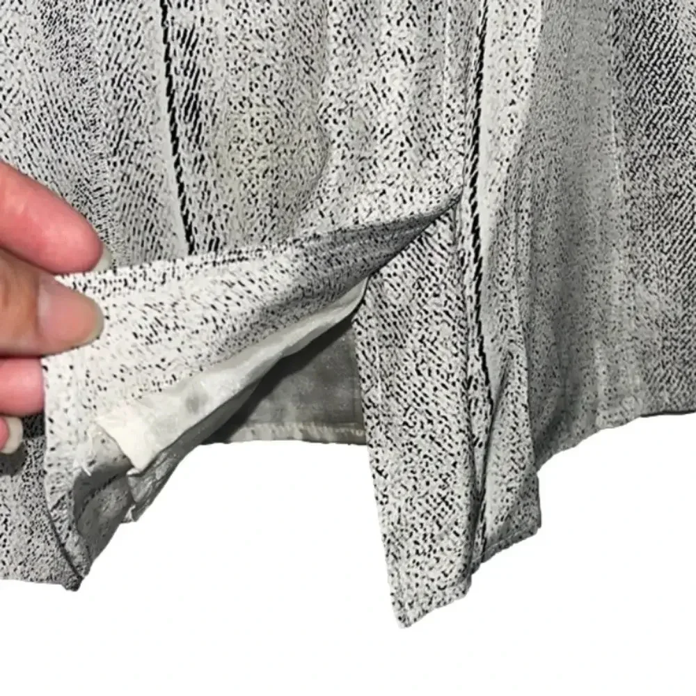 Rare 100% silk skirt snake print skirt Colovos lined faux wrap skirt‎ pockets 2